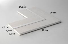 NAF83002 / PLASTERBOARD SEMI-FINISHED ITEM WITH ALUMINUM PROFILE FOR THE CREATION OF DIRECT LIGHT WITH STRIP LED FOR WALLS AND CEILINGS CORNER JUNCTION - ARROW-LED™