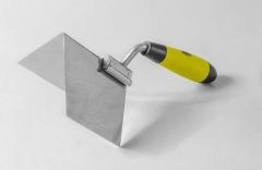 NATG07001 / SUPER PROFESSIONAL STAINLESS TROWEL WITH RUBBER HANDLE EXTERNAL CORNER SHAPING - AKIFIX®