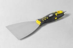 NATG17004-06 / SUPER PROFESSIONAL STAINLESS STEEL &quot;WIDE&quot; BLADE, PUTTY KNIFE, RUBBER HANDLE WITH N&deg; 5 BITS - AKIFIX®