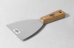 NATG18004-06 / SUPER PROFESSIONAL STAINLESS STEEL &quot;WIDE&quot; BLADE, PUTTY KNIFE - HAMMER, WOODEN HANDLE - AKIFIX®