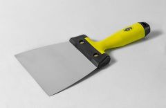 NATG49001-05 / SUPER PROFESSIONAL STAINLESS STEEL PUTTY KNIFE, TRAPEZOIDAL BLADE, RUBBER HANDLE - AKIFIX®