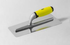 NATG52001 / PROFESSIONAL TROWEL IN STAINLESS STEEL, FLAT TRAPEZOIDAL BLADE, RUBBER HANDLE, ROUNDED EDGES - AKIFIX®