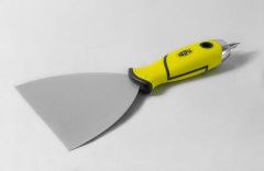 NATG62004BQ-06BQ / SUPER  PROFESSIONAL STAINLESS STEEL PUTTY KNIFE WITH TITANIUM COATING, RUBBER HANDLE WITH N&deg; 1 BIT - BEST QUALITY - AKIFIX®