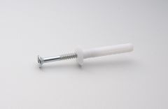 NF09001-07 / NYLON HAMMER ANCHOR WITH WIDE MUSHROOM HEAD WITH WHITE GALVANISED SCREW - BEST QUALITY