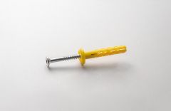 NF10003CH-06CH / DEVIL YELLOW NYLON HAMMER ANCHOR WITH WIDE MUSHROOM HEAD WITH GALVANISED WHITE SPECIAL SCREW - BEST QUALITY