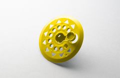 NF46191PGIALLO / SMALL EASIER™ WASHER IN POLYPROPYLENE Ø 60 MM WITH HOLE Ø 6 MM