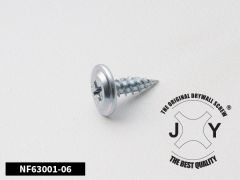 NF63001-09 / WHITE GALVANISED SELF-TAPPING SCREW WITH WIDE - FLAT HEAD - JY®