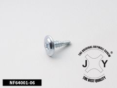 NF64001-09 / WHITE GALVANISED TEKS SELF-DRILLING SCREW WITH WIDE - FLAT HEAD - TOP QUALITY - JY®